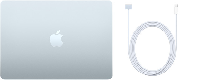 MacBook Air 13 ιντσών και καλώδιο USB‑C σε MagSafe 3