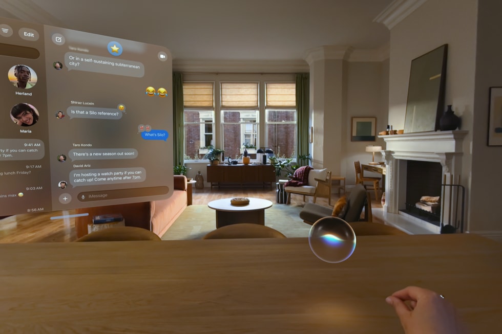 A visualização do Apple Vision Pro mostra uma representação 3D que pode ser usada para ativar a Siri.