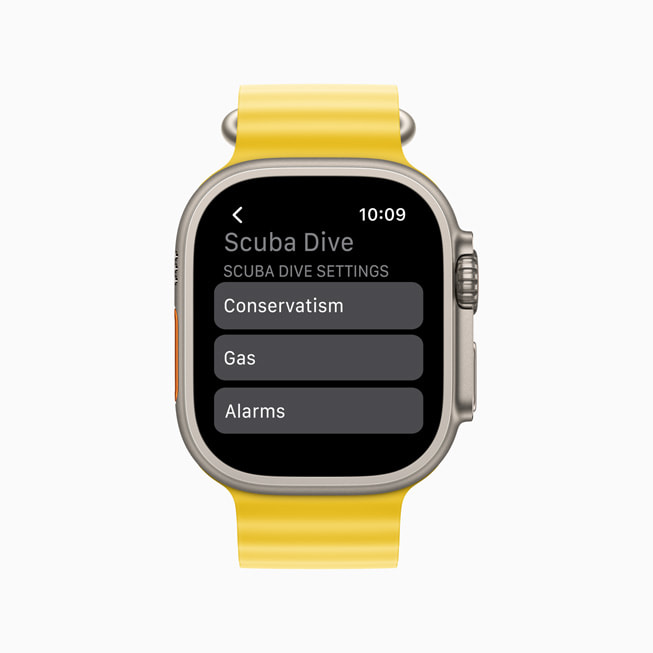 Funksjonen for dykkerplanlegging i Oceanic+-appen vises på Apple Watch Ultra.