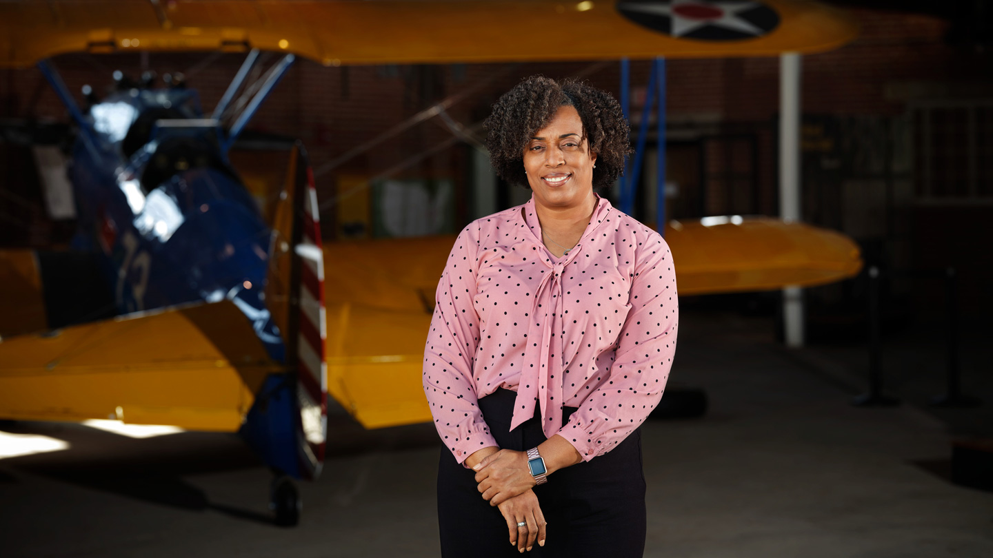 Tiffany Williams au site historique national des Tuskegee Airmen.