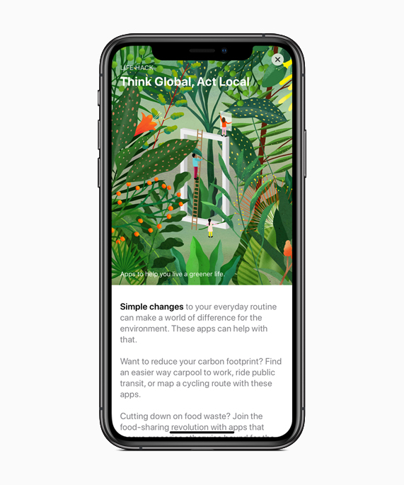 iPhone affichant la collection du Jour de la Terre sur l’App Store.