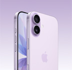 iPhone 17, สีลาเวนเดอร์, ภายนอกด้านหน้า, ภายนอกด้านหลังแบบเอียงข้าง, ระบบกล้อง Fusion ที่ยกนูนขึ้นมาบริเวณด้านบน, ปุ่มตัวควบคุมกล้อง, ภายนอกด้านหน้าแสดงดีไซน์แบบหน้าจอทั้งหมด, ปุ่มแอ็คชั่น, ปุ่มปรับระดับเสียง และปุ่มด้านข้าง