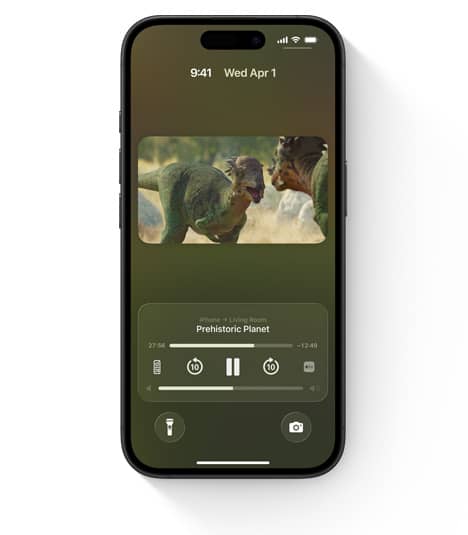 iPhone menampilkan kontrol bawaan Apple TV
