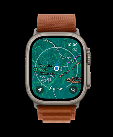 Apple Watch Ultra 3, warna alami, casing titanium, peta offline, petunjuk arah berikutnya, tali jam, Loop Alpine terakota