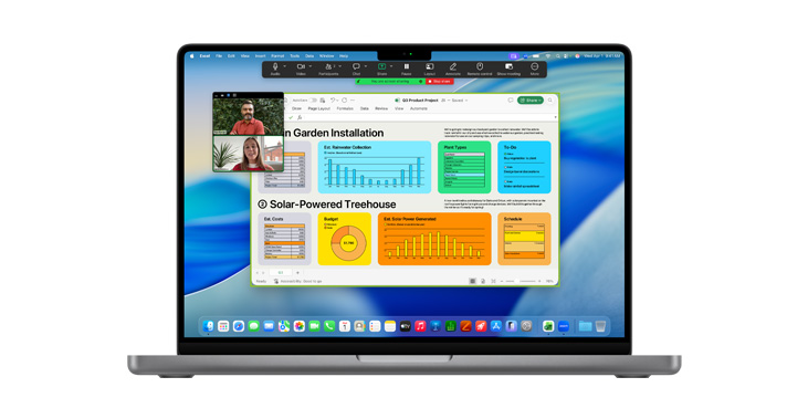 Varias ventanas de apps abiertas, como Microsoft Excel y Zoom, en una MacBook Pro de 14 pulgadas.