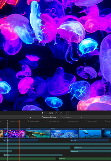 Mac 桌面電腦，正展示 Final Cut Pro app。