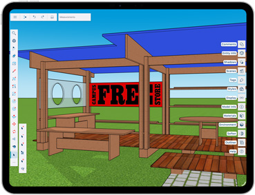 L’app SketchUp affichée sur un iPad Pro