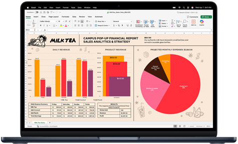 L’app Microsoft Excel affichée sur un MacBook Pro