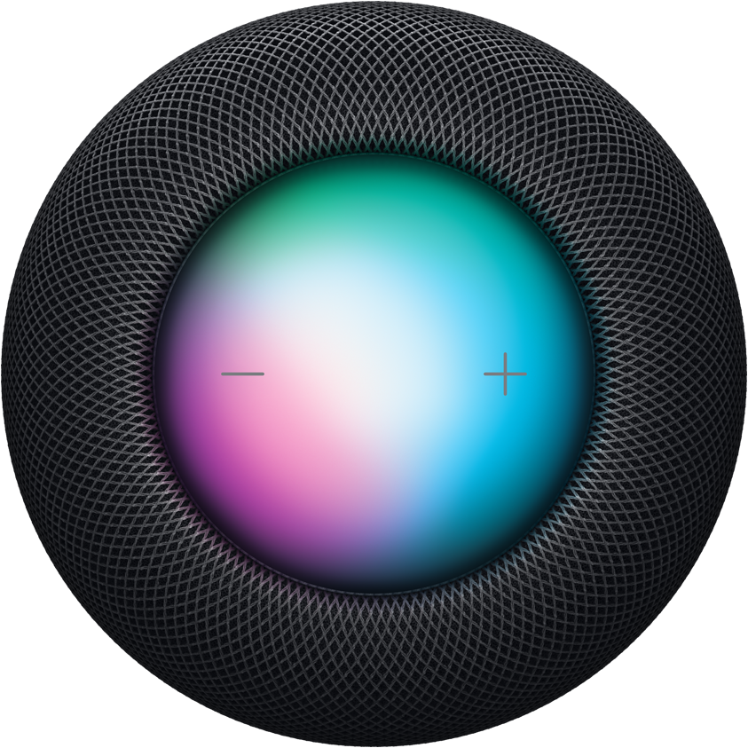 HomePod sedd ovanifrån med Siri aktiverad