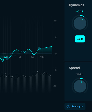 โมดูลสำหรับ Mastering Assistant, ตัวควบคุมสำหรับ Dynamic และ Spread