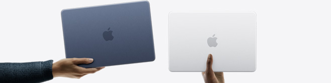 MacBook Neo laptops in more colors, each held in a different person's hand